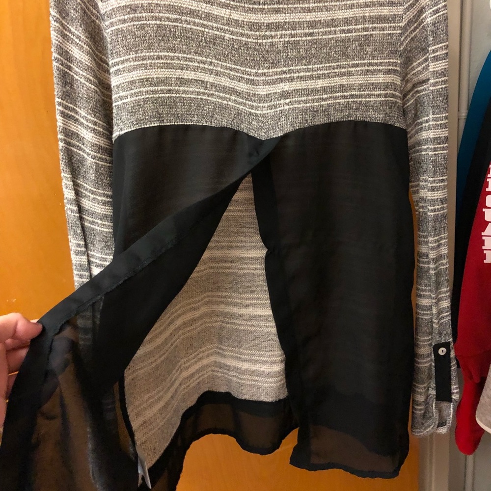 Black and grey open back sweater!